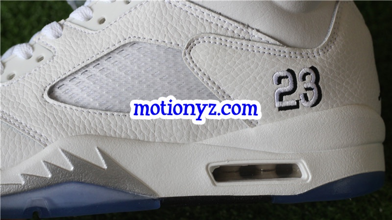 Authentic Air Jordan 5 Retro Metallic White